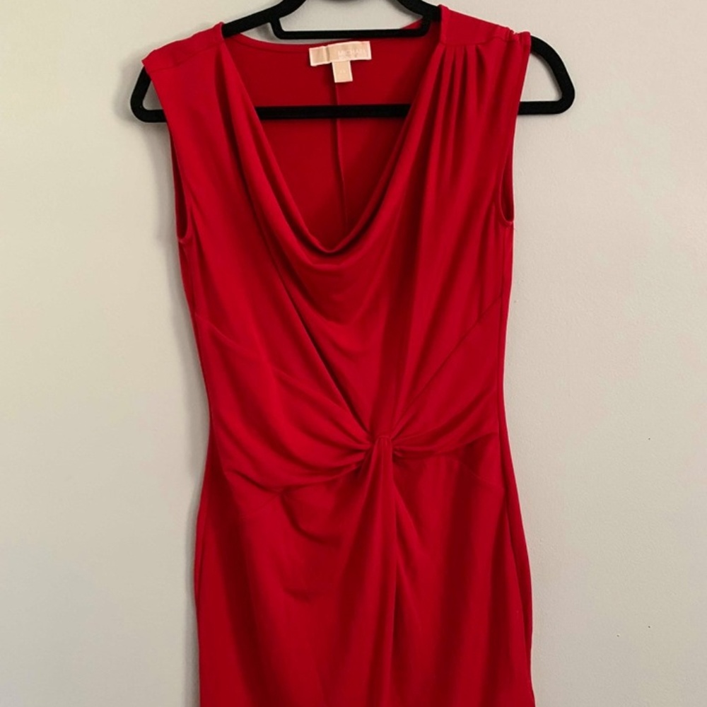 Red Michael Kors Dress Cowl Neck